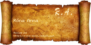 Róna Anna névjegykártya
